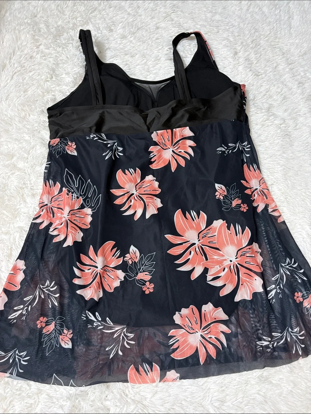 NEW Zando Floral One Piece Swim Dress Mesh Size XXL